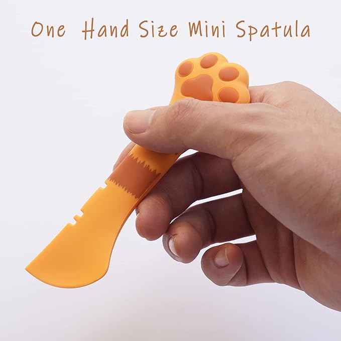 Meow&Woof Cat Wet Food Spoon, Mini Spatula for Pet Canned Food, BPA Free Can Spoons for Animal Feeding, Small Jars Spatulas, Easy Clean Scraper for Dog Food Cans 1 Pack