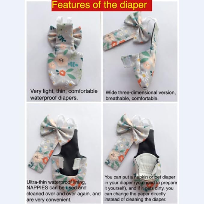 Duck and Chicken Diapers - Special Waterproof, Adjustable, Washable and Reusable Poultry Supplies for Chicken, Duck and Goose (200g-250g)
