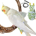Bird Diaper Harness Flight Suit Clothes, Parrot Flight Suit with Leash for Parrot, Bird Flying Clothes with Rope for Outdoor Activities Training (White with Leash,XL)