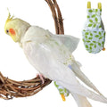 Bird Diaper Harness Flight Suit Clothes, Parrot Flight Suit with Leash for Parrot, Bird Flying Clothes with Rope for Outdoor Activities Training (White Without Leash,2XL)