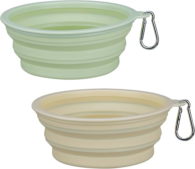 2-Pack, LeeRound Large Collapsible Dog Bowls, Food-Grade Silicone Collapsible Bowl, Travel Dog Bowls for Pet Cat Feeding Water and Food Camping&Hiking Meet Needs Different Scenarios Feeding Essentials