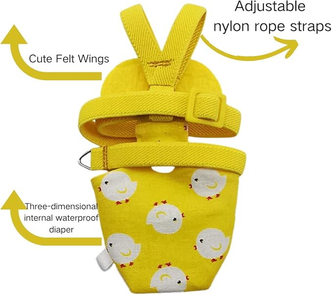Adjustable Bird Diaper Harness Flight Suit Clothes with 80 Inch Flying Leash Rope for Parrots Conure Cockatiel (Blue,Macaw)