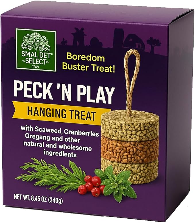 Small Pet Select - Peck 'N Play Hanging Treat, All-Natural Nutritious Enrichment Treats for Chickens