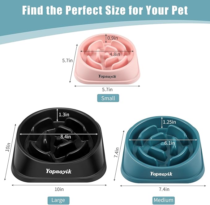 Slow Feeder Dog Bowls for Healthy Eating, Non-Slip and Anti-Choking Design, Reduces Bloating & Overeating for Large Dogs, Easy to Clean