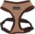 Puppia Soft Dog Harness No Choke Over-The-Head Triple Layered Breathable Mesh Adjustable Chest Belt and Quick-Release Buckle, Beige, Medium