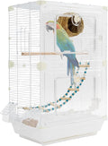 Small Bird Cage Parrot Cage Portable Bird Carrier with Nest & Feeders, Travel Carrier Cage for Parakeets Lovebirds Parrotlets Finches Canaries Small Medium Birds