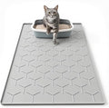 Cat Mat for Litter Box, Large 34" X 22" Cat Litter Mat, Waterproof Silicone Pad for Floor, Gray