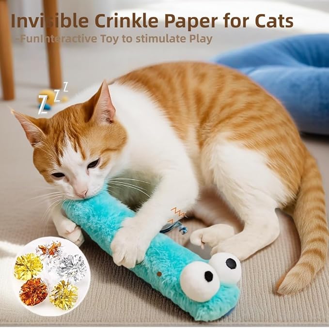 2BB Refillable Cat Toys Pillows,3 Pack, Catnip Inside,Soft and Durable Kick Sticks with Crinkle Sound, Interactive Indoor Kitten Play and Exercise Toy 12.5 ”