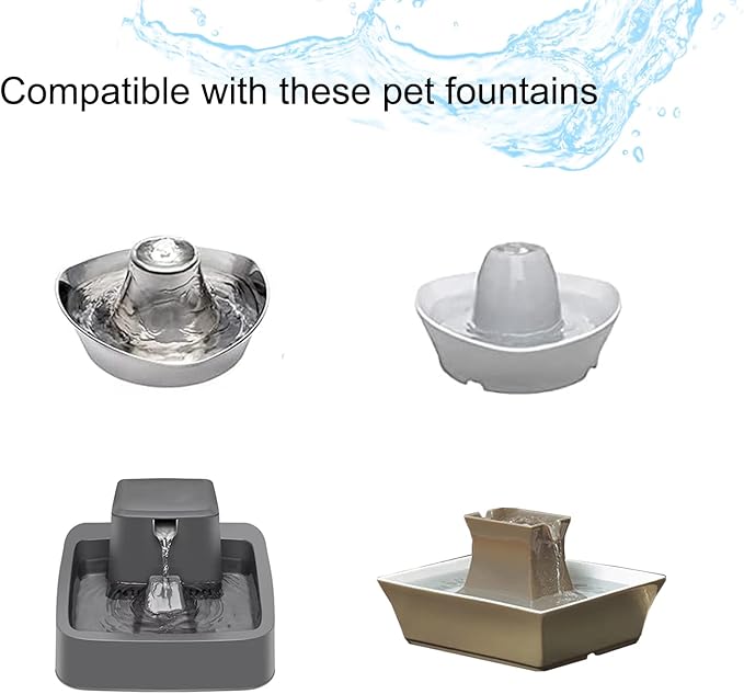 8 Pack Pet Fountain Filter Replacement,4 Carbon Filters and 4 Foam Pre-Filter Replacement Compatible with Multiple Pet Water Dispensers Water Bowl