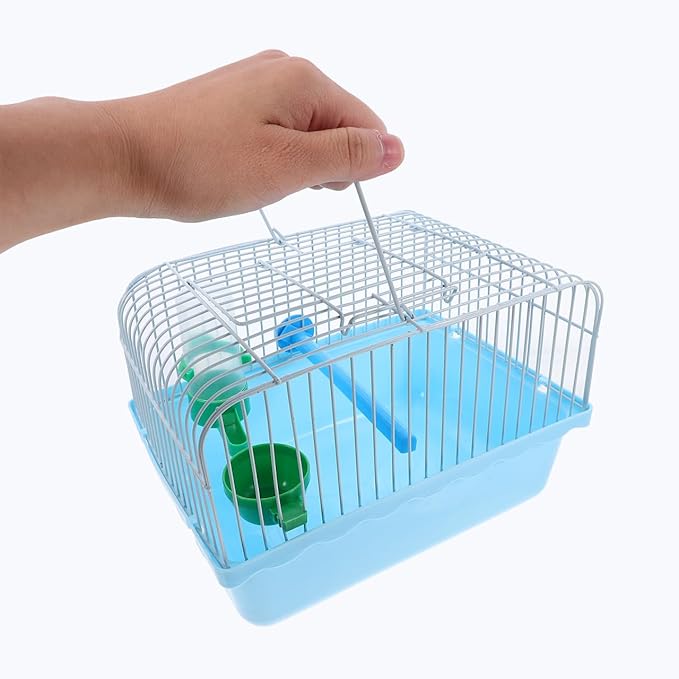 Toddmomy Portable Bird Cage for Travel with Perch Food Box and Water Dispenser Small Bird Carrier for Parrots Lovebirds 9.3X6.6X9.3 Inches