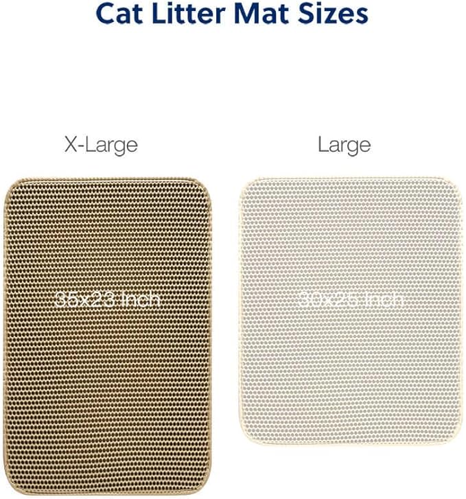 WePet Cat Litter Mat, Kitty Litter Trapping Mat, Honeycomb Double Layer Mats, No Phthalate, Urine Waterproof, Easy Clean, Scatter Control, Catcher Litter Tray Box Rug Carpet