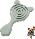 Cat-Ear Design Puppy Brush, Gentle Soft-Bristle Small Dogs Plastic Detangling Grooming Tool, Fit for Yorkie Shih Tzu Maltese Maltipoo (Green)