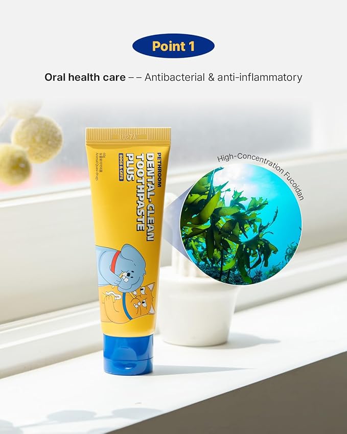 PETHROOM Pet Dental Clean Toothpaste for Dogs & Cats – Fresh Breath & Plaque Control, Gentle Formula – Apple Flavor, Net Wt 2.1 oz