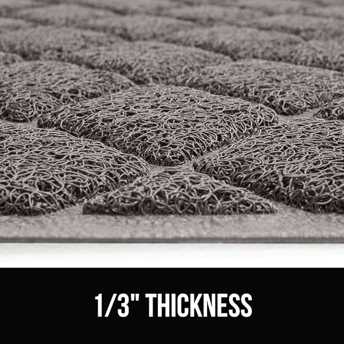 GORILLA GRIP Cat Litter Box Mat, 32x32, Water Resistant, US Designed Kitty Litter Trapping Mats, Easy to Clean, Scatter Control, Less Mess and Clean Floors, Kitten Supplies for Indoor Cats, Grey