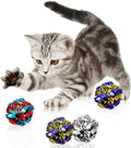 SunGrow 24 Pcs Cat Mylar Crinkle Balls, 2" for Exercise to Keep Fit, Lightweight, Multicolor Shiny Foil with Crinkly Sound for Indoor Pet Cat, Kitten