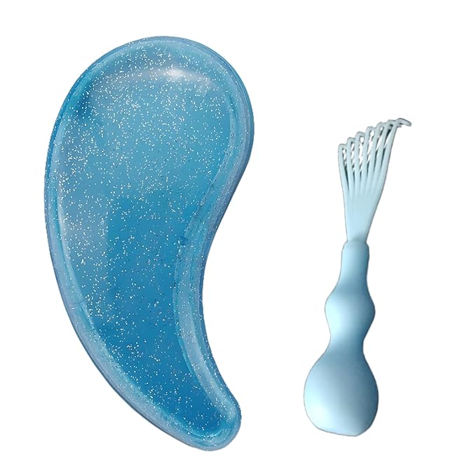Comma-Shaped Small Dog Brush and Cleaning Comb, Fit for Yorkie, Shih Tzu, Maltese Maltipoo Pomeranian - Gentle Soft Bristles for Effortless Pet Hair Removal, Puppy Essentials (Crystal Blue)
