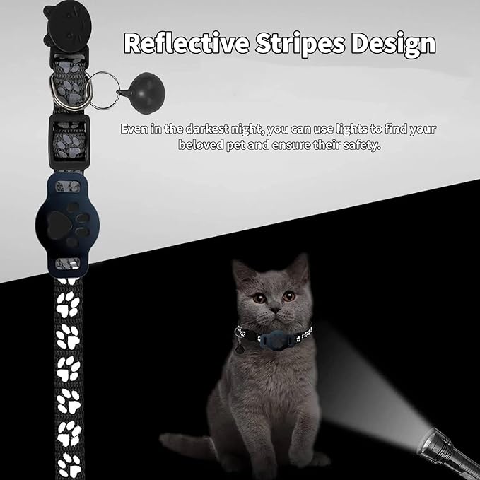 Pet Tracker,GPS Collar for Cats (iOS Only) Smart tag,Waterproof Compatible with Apple Find My,No Monthly Fee,Advanced Tracking Solution Smart Collar for Pet Safety Ideal Small Large Cats