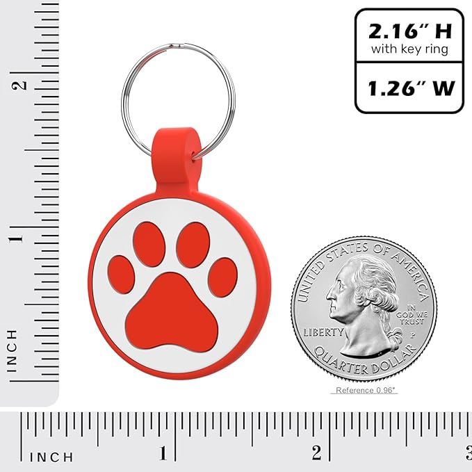 WhoseID QR Code Cat Tag, Modifiable Pet Online Profile, Multiple Emergency Contact, Scannable QR Code, Instant Location Email Alert, Collar Accessories (Medium to Large Breeds - 1.25", Red)