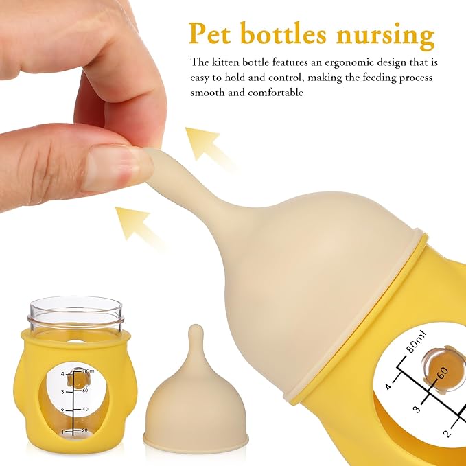 SUPVOX Puppy Bottle 5.12 Inch Nursing Feeding Bottle with Clear Scale and Valve Control for Newborn Puppies and Kittens Reusable Plastic for Puppy Milk Replacement and Kitten Milk Feeding