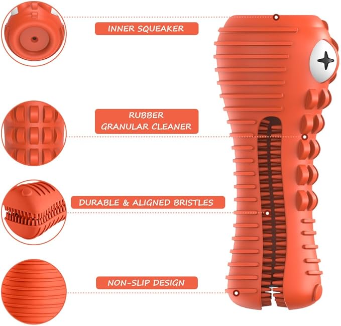 Dog Toys for Aggressive Chewers Large Medium Breed, Indestructible Dog Chew Toys, Squeaky Interactive Tough Extremely Durable, Dogs Toothbrush Toys to Keep Them Busy