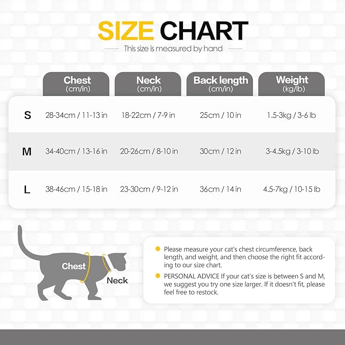 Cat Surgery Recovery Suit - E-Collar Alternative Anti-Licking Spay/Neuter Bodysuit, Soft Pet Surgical Pajamas for Cats, Abdominal Wound Onesie (Grey, Medium)