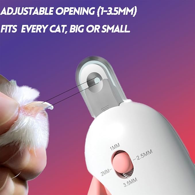 Adjustable Three-Size Cutting Holes | Hidden Nail File Cat Nail Clippers | Adjustable Aperture Pet Nail Clippers | Safe Toe Nail Trimmer for Cats & Small Dogs