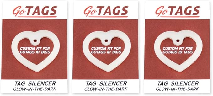 GoTags Dog Tag Silencers, Glow in The Dark Silencer to Quiet Noisy Pet Tags