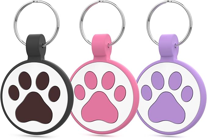 WhoseID QR Code Cat Tag, Modifiable Pet Online Profile, Multiple Emergency Contact, Scannable QR Code, Instant Location Email Alert (Small Breeds - 1", Black & Rose & Purple)