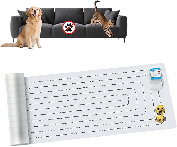 Scat Shock Mat for Dogs and Cats Indoor, Pet Shock Mats for Training Pets, Electric Repellent Mat Keeps Dogs and Cats off Counter, Couch and Sofa,3 Training Modes (One Piece 60"x 12" With Tester)