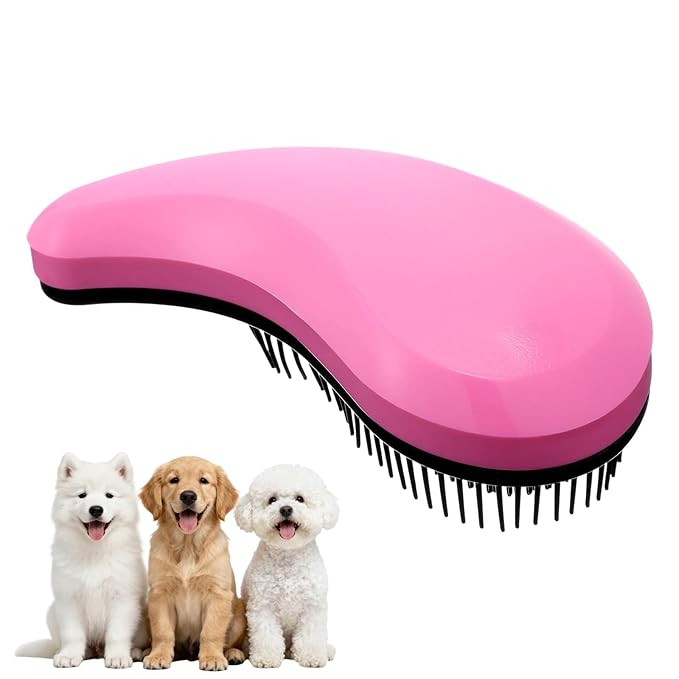 Small Dogs Brush Puppy Hair Brush Soft Pet Massaging Grooming Brushes Gentle Hair Remover for Teddy Yorkies Maltese Shih Tzu Chihuahua Maltipoos Small Breeds Cat Animals Wet or Dry Fur (pink)