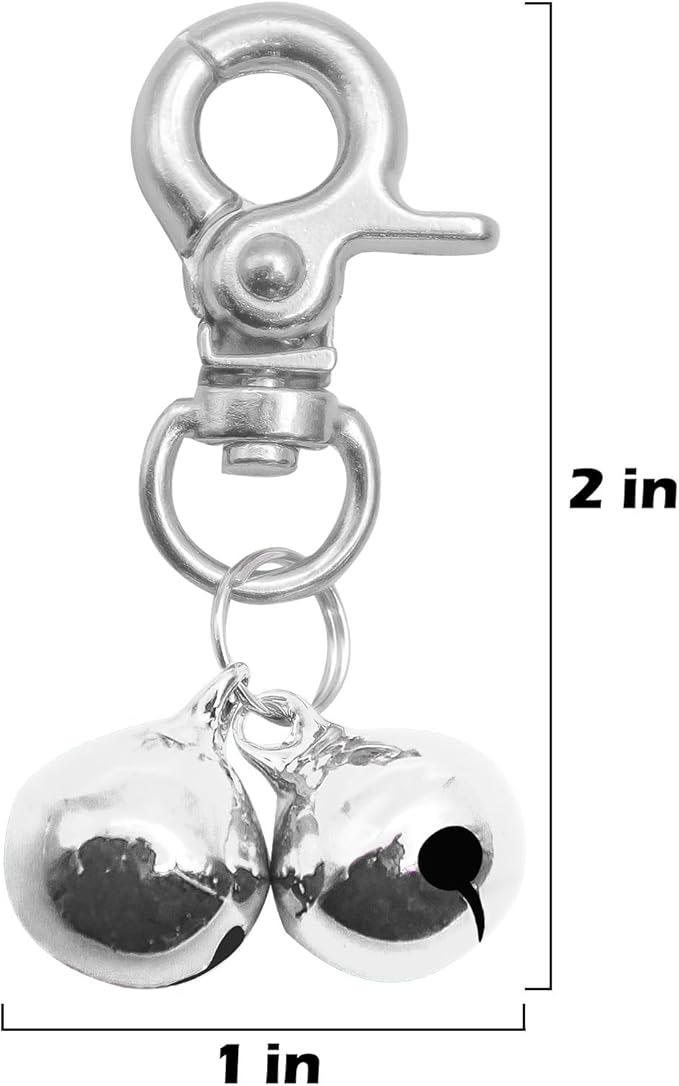 EXPAWLORER Cat Bell 2 Pack - Cat Collar Accessories Bells Loud with Claw Buckle, Pet Jingle Charm Ornament Training Pendant Jewelry, Tracker for Saving Birds, Neck Decoration for Dogs Kitten, Silver