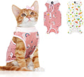 Coppthinktu 2 PCS Cat Recovery Suit Female Cat Onesie for Cats After Surgery Spay Abdominal Wounds, Kitten Recovery Suit Female Breathable E-Collar Alternative Kitten Onesie Anti Licking Large