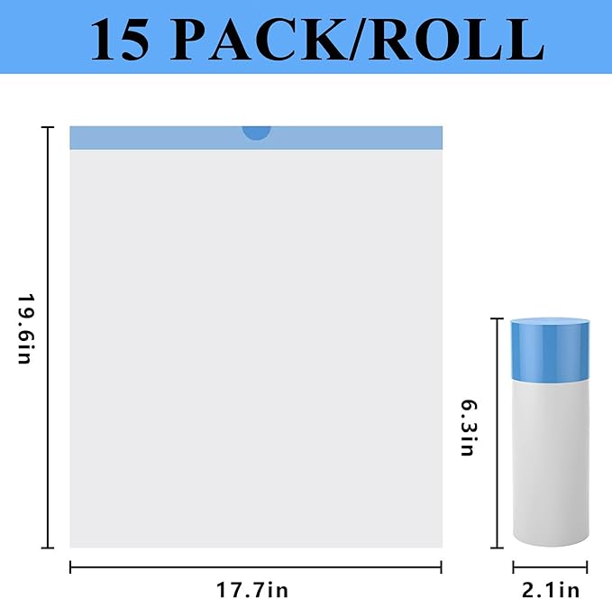 J JORBASADO 2 Rolls Waste Bags for Self Cleaning Cat Litter Box