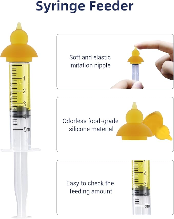 Pet Nursing Bottle, Pet Feeding Nipple, Nursing Bottle Kits for Feed Puppy & Kitten milk, with 1 * Pet Feeding Bottle, 4 * Pet Feeding Nipple, Fit for Kittens, Puppies, Rabbits, Squirrels, Hamster