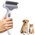 Undercoat Rake for Dogs & Cats, Deshedding Brush for Long haired Pets,Dog Brush for Shedding with Release Button,Best Cat Undercoat Brush&Deshedding Tool for Grooming (White)