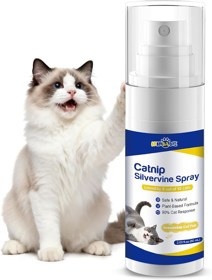 Upgraded Catnip Spray for Cats with Silvervine–Natural Dual-Plant Formula,Loved by 9 Out of 10 Cats,Cat Nip Spray Refresh Toys&Training Aid for Indoor Cats