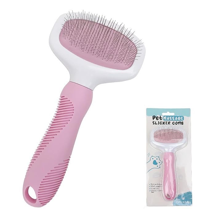 Pet Hair Removal Comb, Flea Comb for Cats Dogs Brush for Shedding Pet Grooming Supplies for Cats and Dogs (Blue)