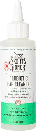 SKOUT'S HONOR Cat Ear Cleaner Solution with Aloe Vera - Alcohol-Free, Fragrance-Free, Non-Medicated Ear Wash for Cats, 4 oz.