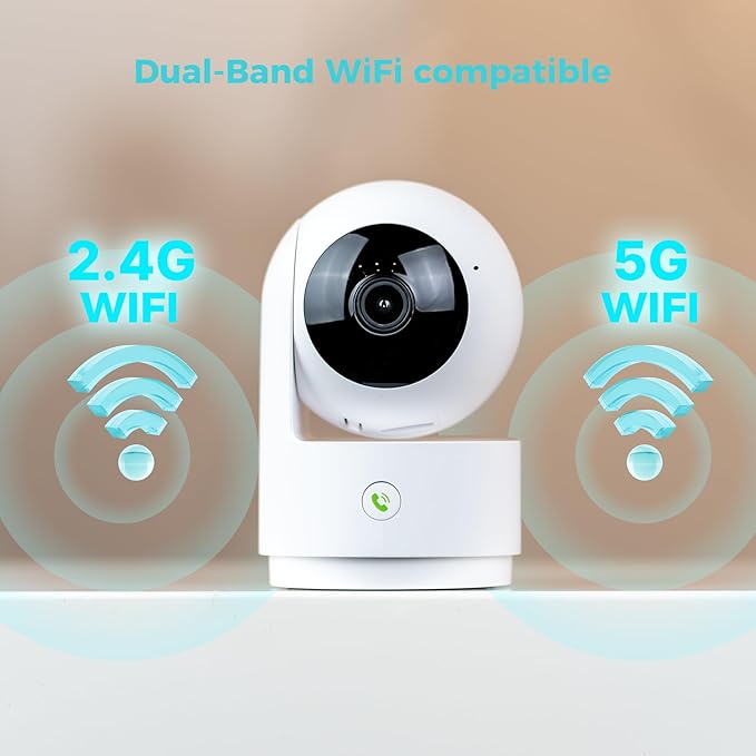 Vicohome 2K Indoor Camera, 5GHz Wi-Fi, Plug-in, AI Tracking, Home Security, Pet/Baby Monitor, 360° View Pan/Tilt, Two Way Audio, Night Vision, Easy to Setup, Audible Alarm, 180 Days Exchange Policy