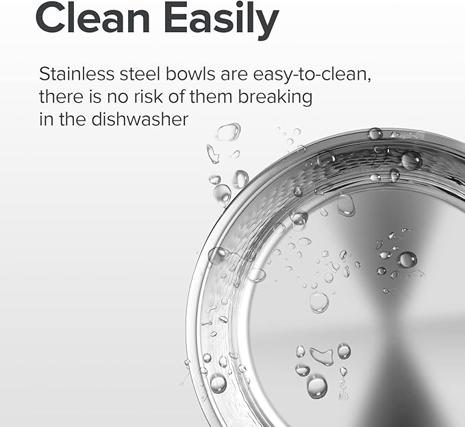 URBUDDIES 2 Pack Hammered Stainless Steel Dog Bowls, Premium Metal Dog Bowls with Non Slip Rubber Bottom, Dishwasher Safe, Easy to Clean, 4 Cup, Gray Bottom