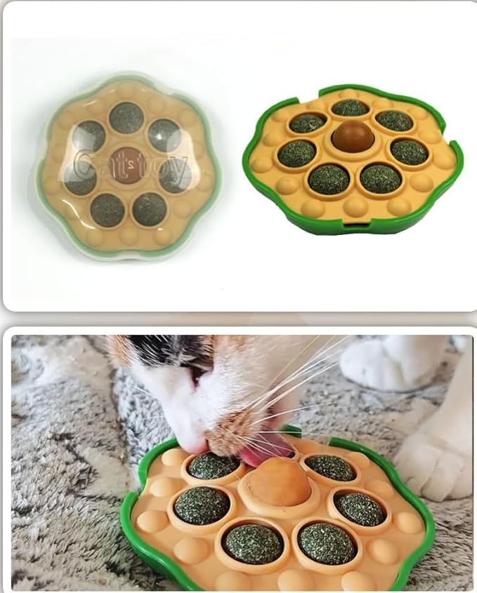 Interactive Cat Catnip Toy Cats Sugar Treat Lick Ball Sticky Wall Enrichment Balls for Cats Healthy