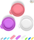 WePet Pet Food Can Covers, Silicone Lids, BPA Free, Dishwasher Safe, Fit Most Standard Size Canned Cat and Dog Food, 3oz/5.5oz/12.5oz/13.2oz, Jade White/Lilac Purple/Rose Pink