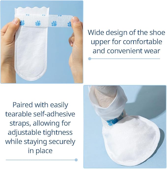 MANON ROSA Duck Shoes for Real Ducks Chickens 10-Pair Waterproof & Disposable Booties with Self-Adhesive Bandage for Waterfowl Wound Foot Care Bumblefoot (Waterproof Version,XL)