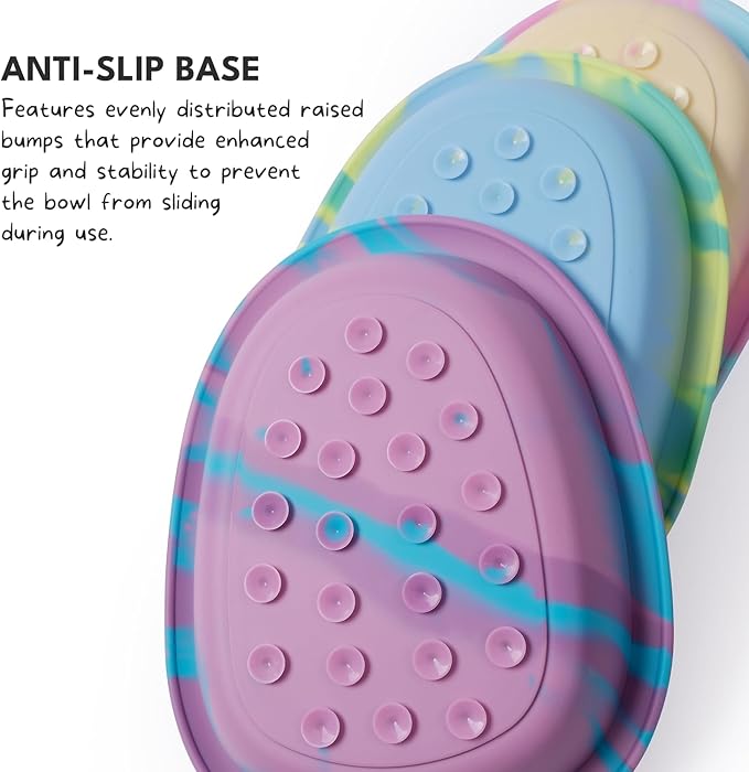 CHEWFFON Interactive Dog & Cat Lick Mat Bowls, BPA-Free Silicone Dog Slow Feeder Bowl with Suction Cups, Non Slip Food Bowl for Dogs and Cats, Reduces Boredom and Anxiety, Dishwasher Safe, Lavender