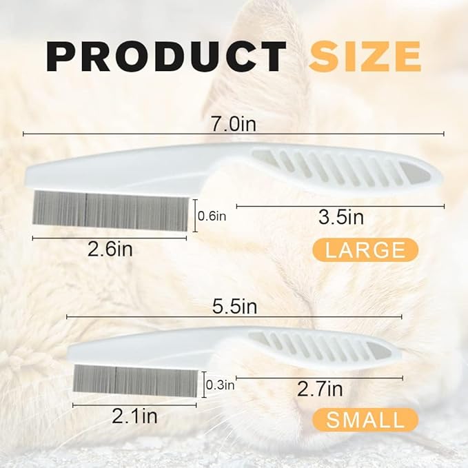 2 Pack Multifunctional Pet Comb, Upgrade Pet Grooming Brush Fine Magic Tear Stain Removal, Fine-Tooth Stainless Massage Comb Kit for Small Puppies and Dogs (Blue)