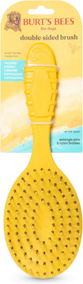 Burt's Bees for Pets Double Sided Brush for Large Dogs with Handle Made from Recycled Plastics Collected from Coastal Communities| 2-in-1 Dog Brush Removes Tangles While Smoothing Dog Fur