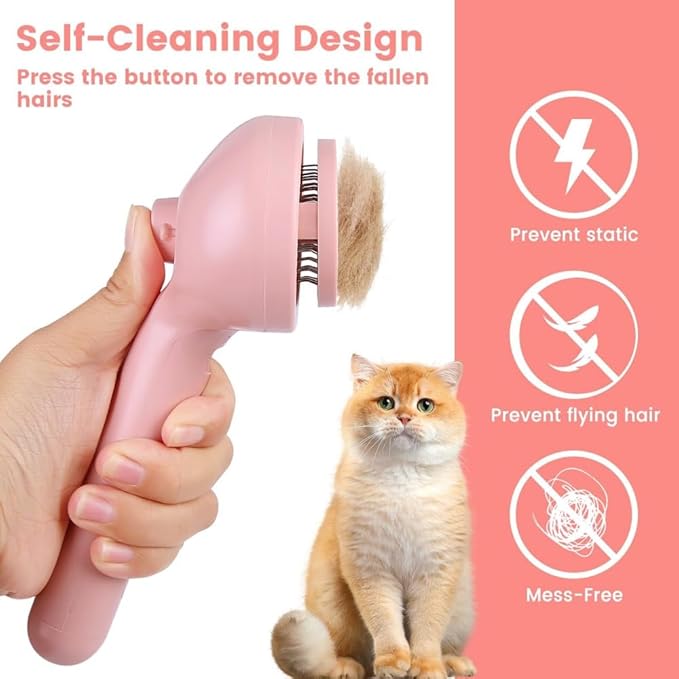 Pet Steam Brush for Dogs & Cats – 3-in-1 Dog & Cat Grooming Tool for Shedding, Detangling & Cleaning, Steam Brush for Dogs, Cats & Long Haired Pets