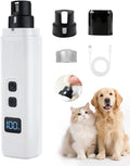Electric Dog Nail Grinder with 2 Level LED Lights, 2 Speed Super Quiet and Low Vibration Electric Cat Nail Grinder - Rechargeable Pet Nail Grinder for Small Dogs Cats - White