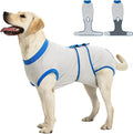 Recovery Suit for Dogs Cats After Surgery, E-Collar & Cone Alternative Surgical Suit, Prevent Licking Dog Onesies Pet Surgery Recovery Suit Soft Dog Bodysuit, Grey Blue, XS