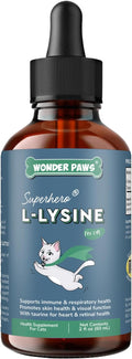 Premium L-Lysine Supplement for Cats – for Immune Support, Sneezing, Runny Nose, Watery Eyes & Nasal Health– 60ML Lysine for Feline Respiratory Support – Cat Lysine Drops with Taurine for Immunity